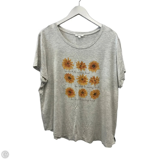 Top Short Sleeve By Maurices In Grey, Size: Xxl