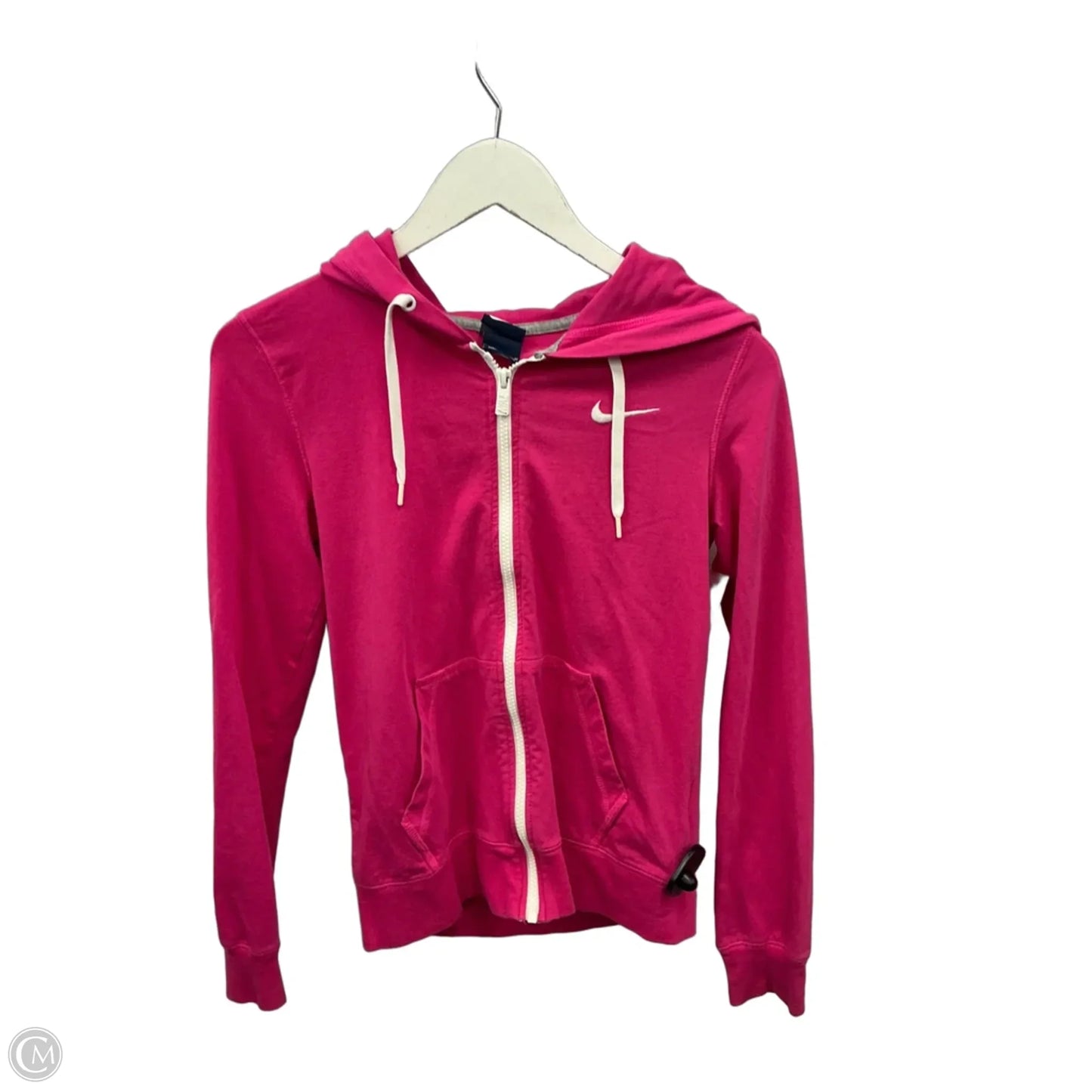 Athletic Jacket By Nike In Pink, Size: M