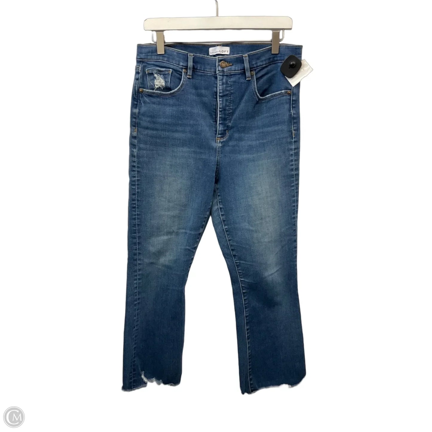 Jeans Straight By Loft In Blue Denim, Size: 14