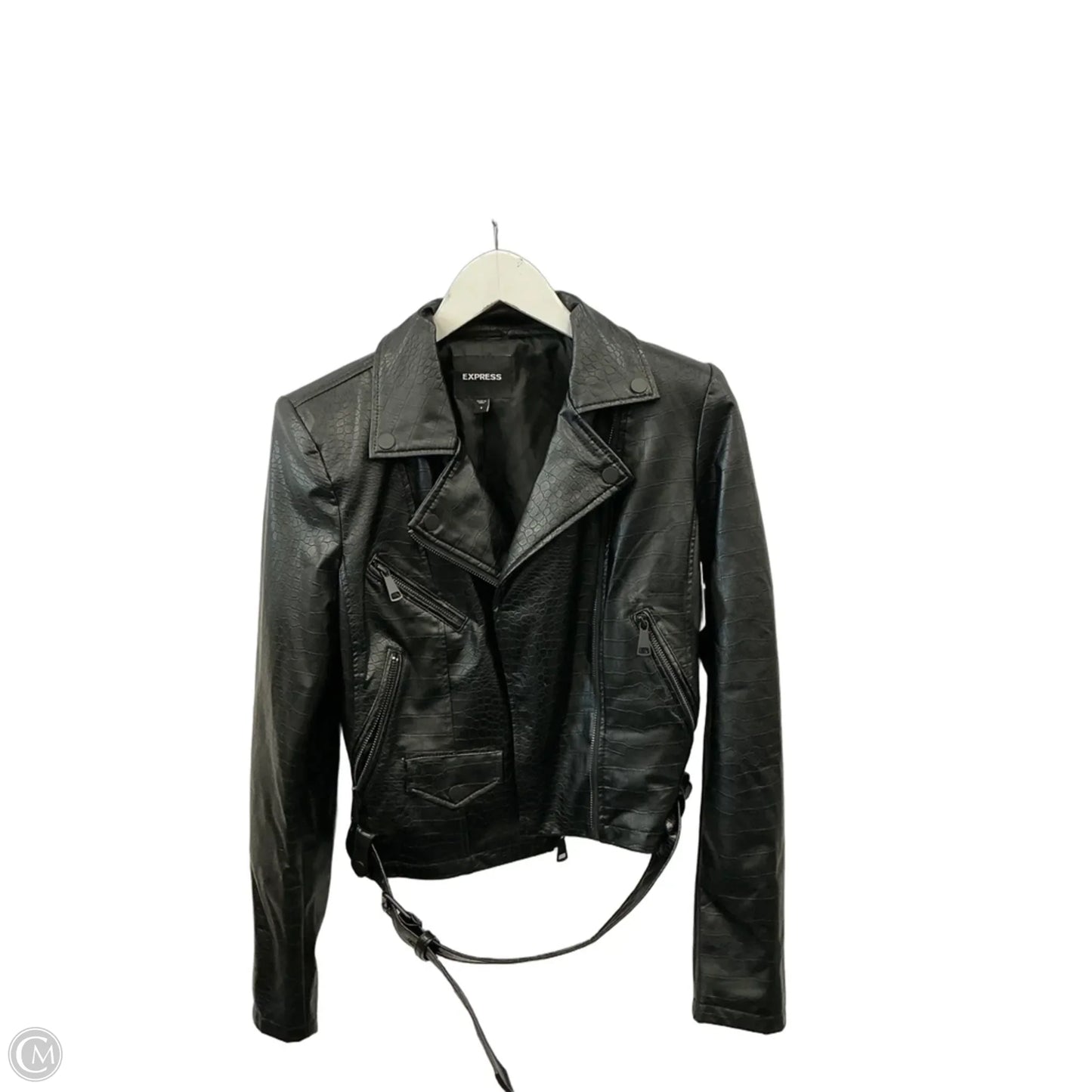 Jacket Moto Leather By Express In Black, Size: S
