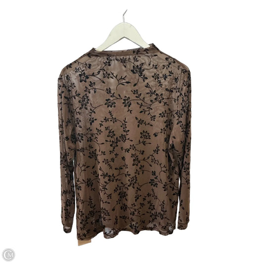 Top Long Sleeve By Bloomchic In Brown, Size: 2x