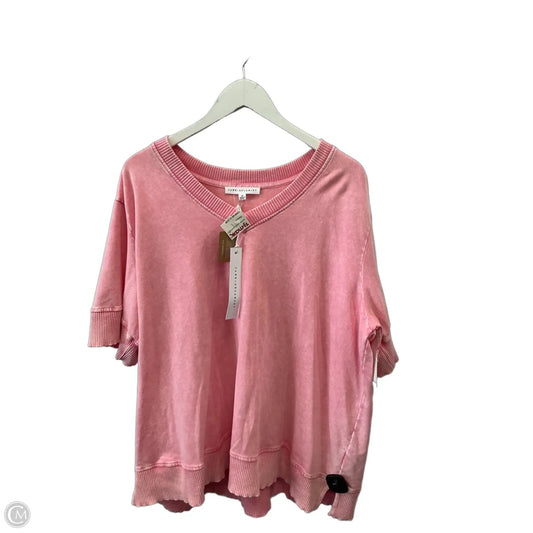 Top Short Sleeve By Jane And Delancey In Pink, Size: 2x