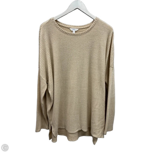 Top Long Sleeve By Time And Tru In Cream, Size: Xl