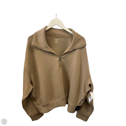 Athletic Top Long Sleeve Collar By Old Navy In Brown, Size: Xxl