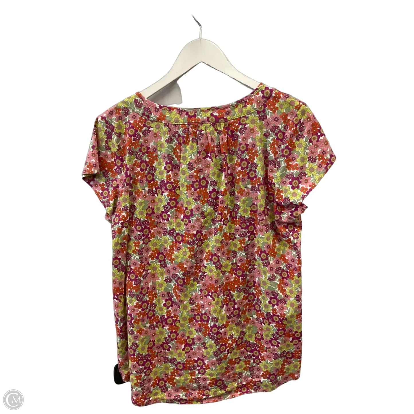 Top Short Sleeve By St Johns Bay In Floral Print, Size: M