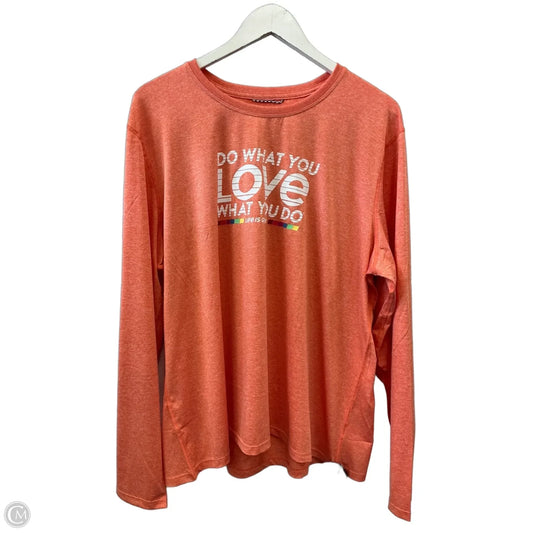Athletic Top Long Sleeve By Life Is Good In Orange, Size: Xxl