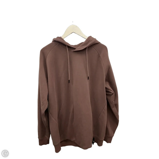 Athletic Sweatshirt Hoodie By Bcg In Brown, Size: 2x