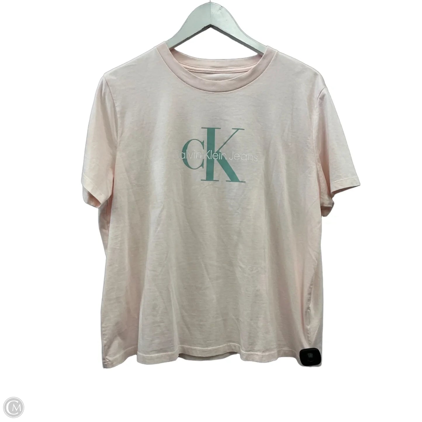 Top Short Sleeve By Calvin Klein In Pink, Size: Xl