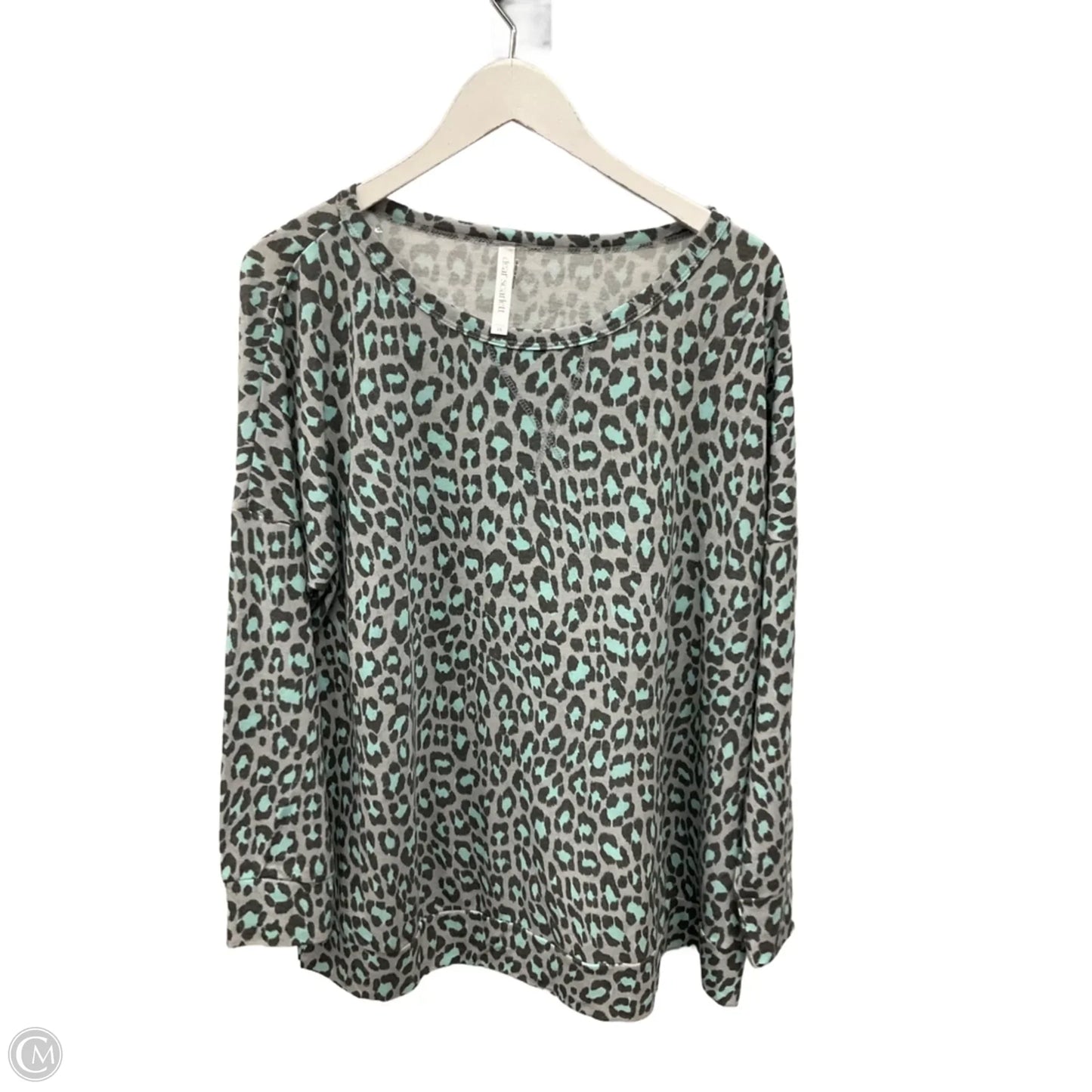 Top Long Sleeve By Dear Scarlett In Animal Print, Size: 2x