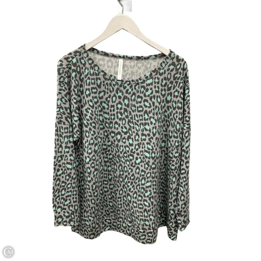 Top Long Sleeve By Dear Scarlett In Animal Print, Size: 2x