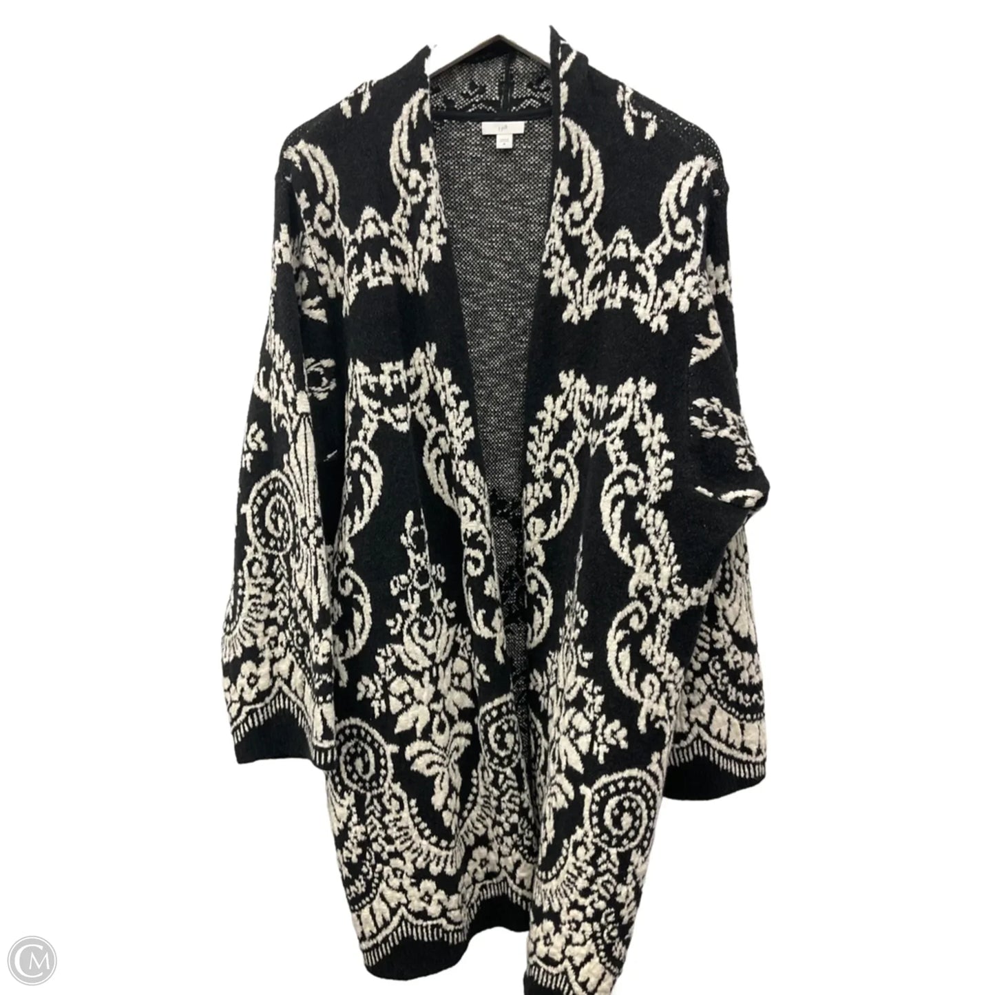 Sweater Cardigan By J. Jill In Black & White, Size: M