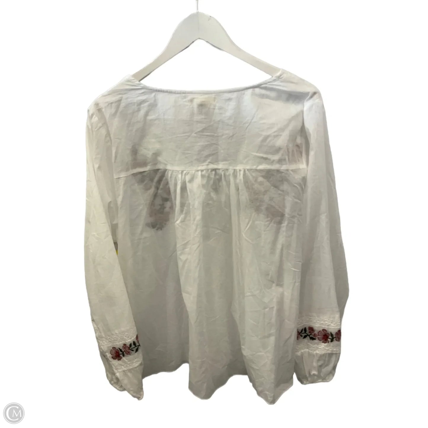 Top Long Sleeve By Clothes Mentor In White, Size: 1x