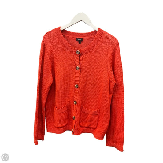 Sweater Cardigan By Talbots In Orange, Size: 1x