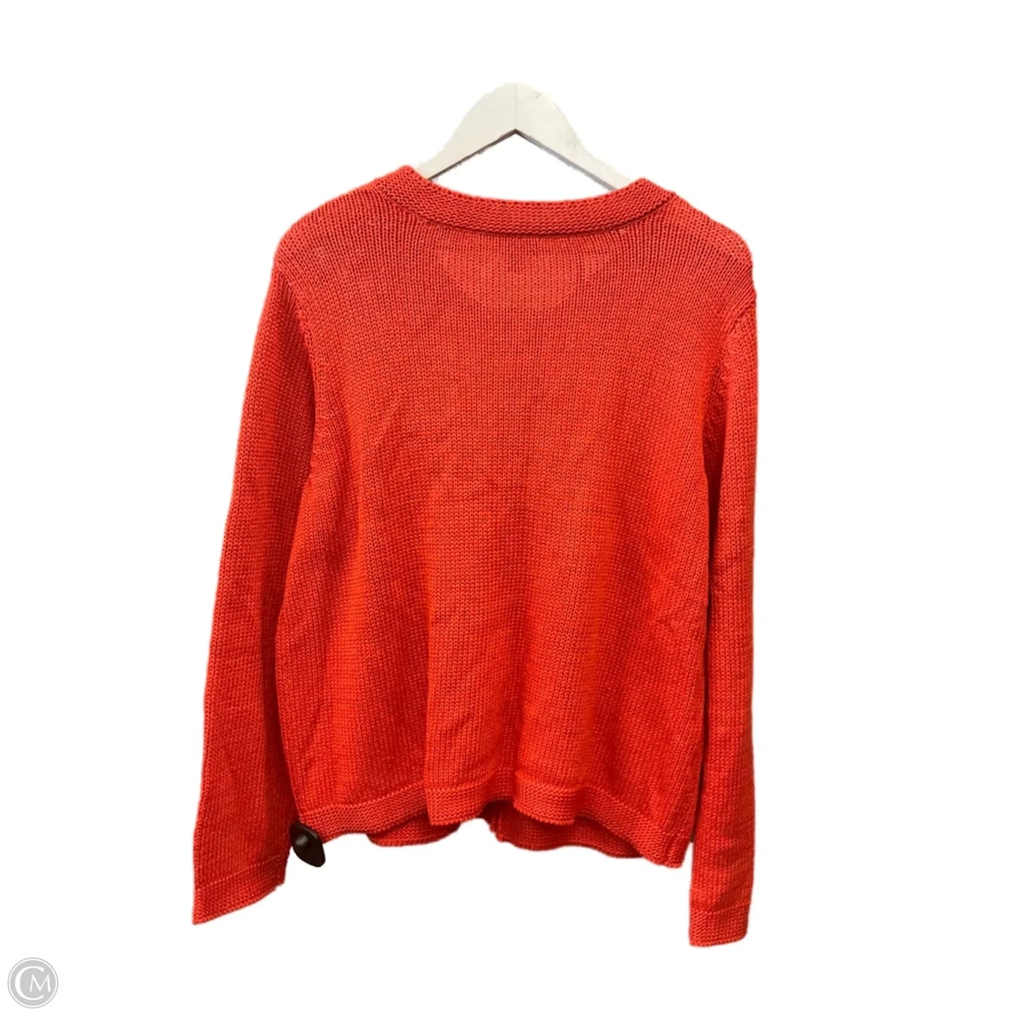 Sweater Cardigan By Talbots In Orange, Size: 1x