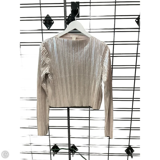 Top Long Sleeve By H&m In Silver, Size: M