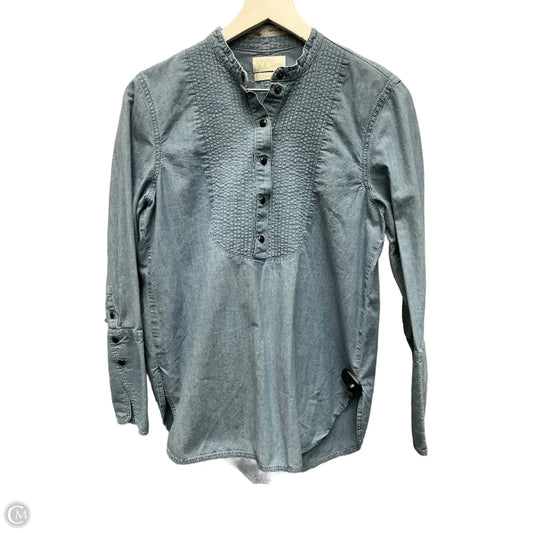 Top Long Sleeve By J. Crew In Blue & Brown, Size: M