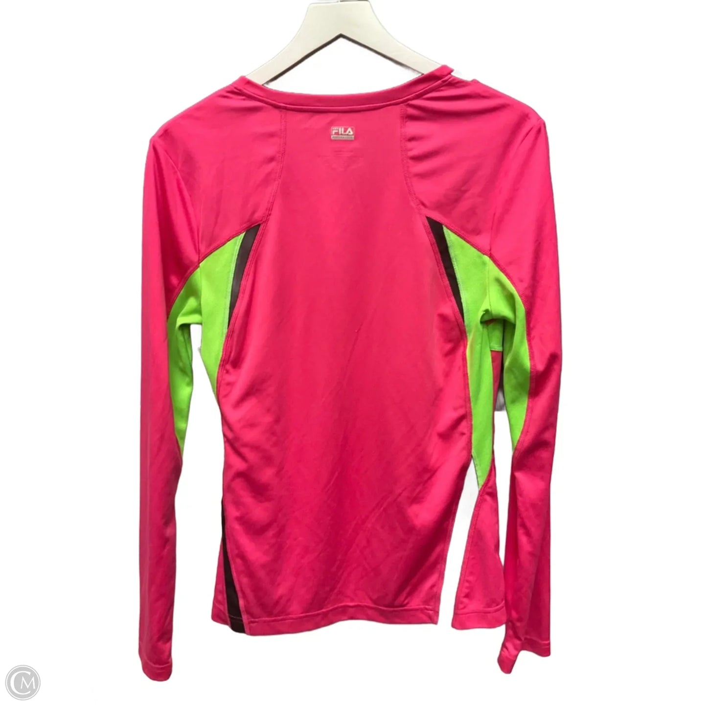 Athletic Top Long Sleeve Crewneck By Fila In Pink, Size: L
