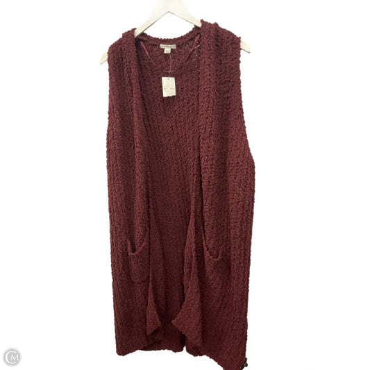 Vest Sweater By Cato In Maroon, Size: 3x