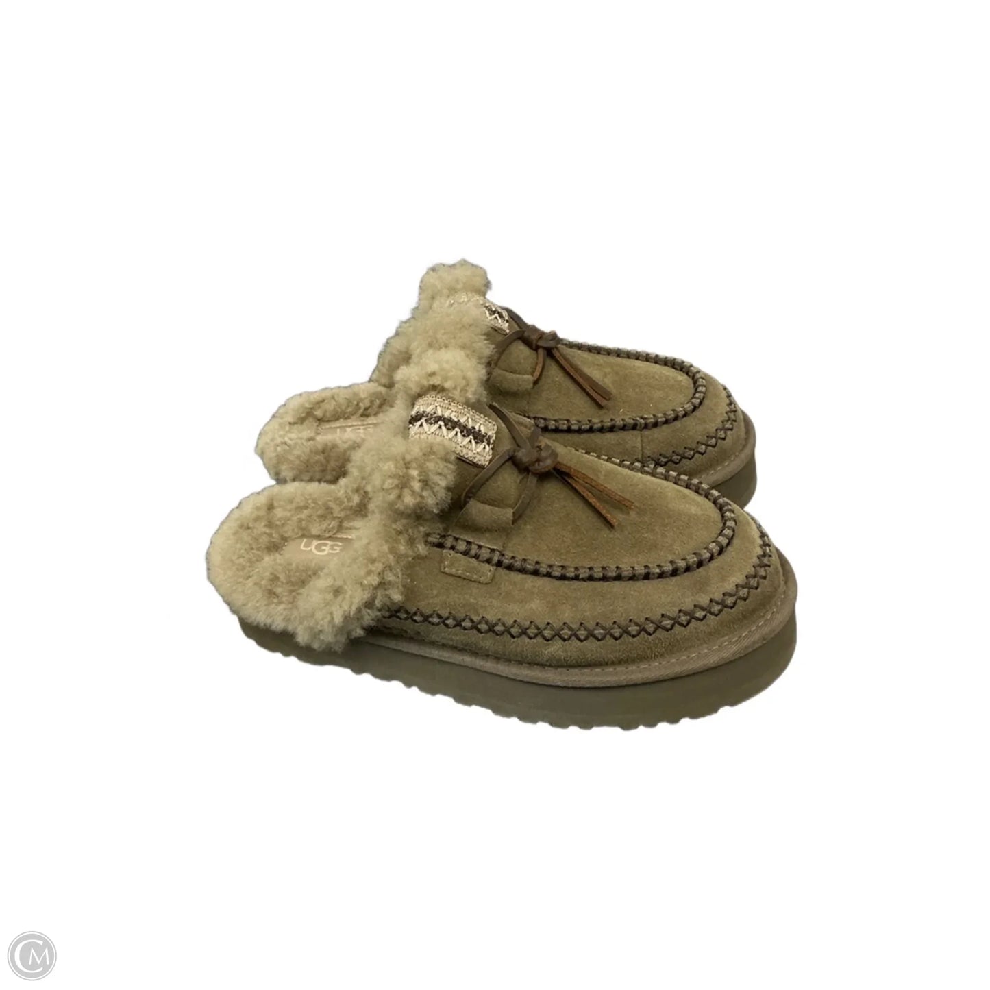 Slippers Designer By Ugg In Taupe, Size: 9