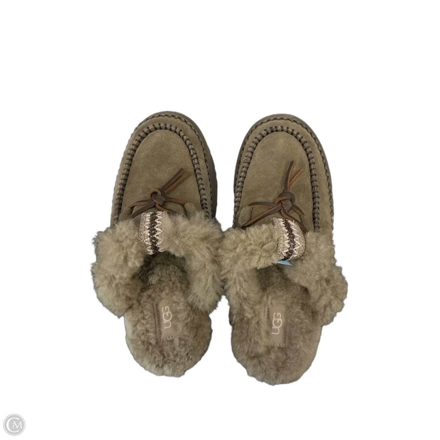 Slippers Designer By Ugg In Taupe, Size: 9