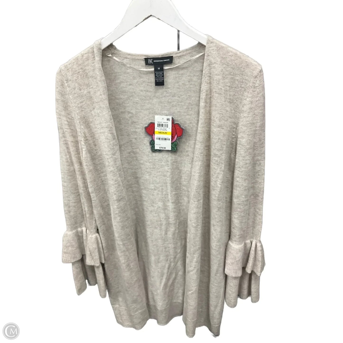 Sweater Cardigan By Inc In Beige, Size: M