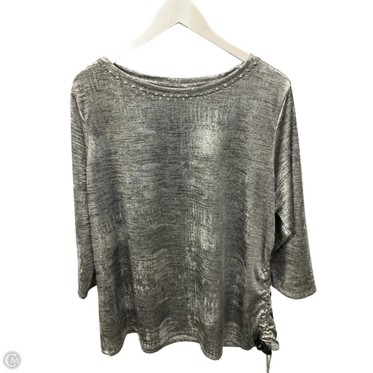 Top Short Sleeve By Ruby Rd In Silver, Size: 1x