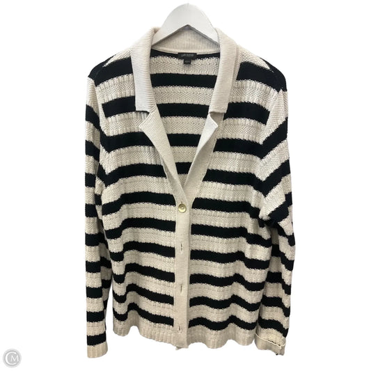Sweater Cardigan By J. Jill In Striped Pattern, Size: L