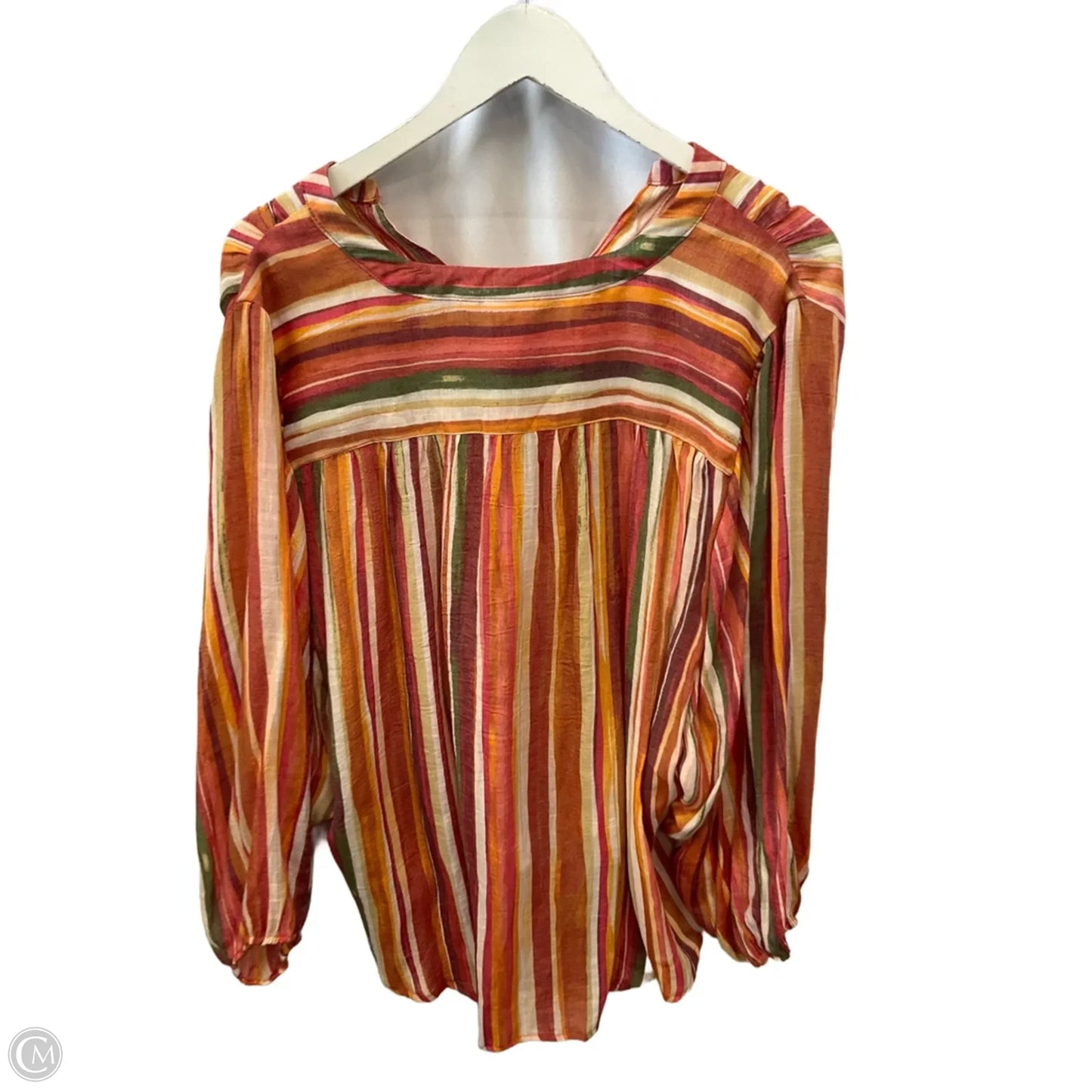 Top Long Sleeve By Zac And Rachel In Striped Pattern, Size: L