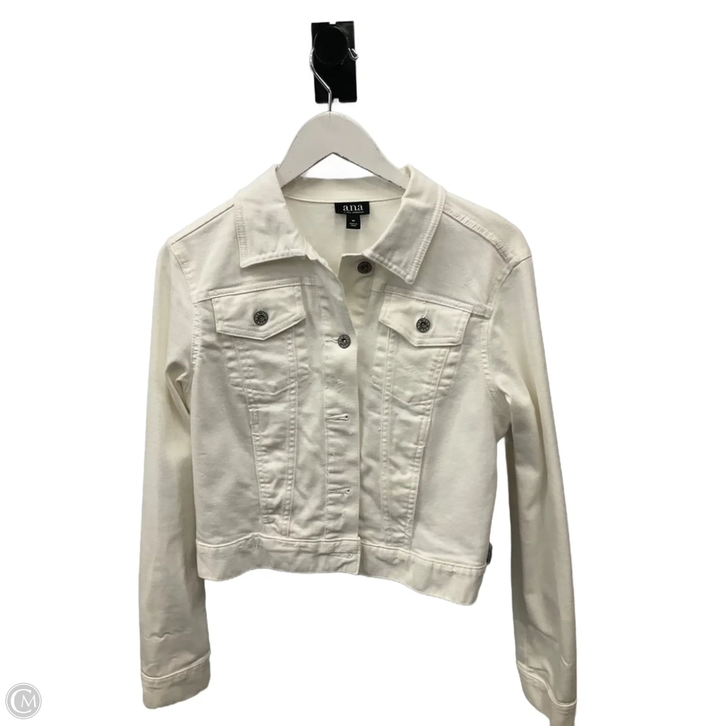 Jacket Denim By Ana In White Denim, Size: M