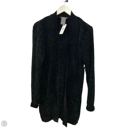 Sweater Cardigan By Matty M In Black, Size: L