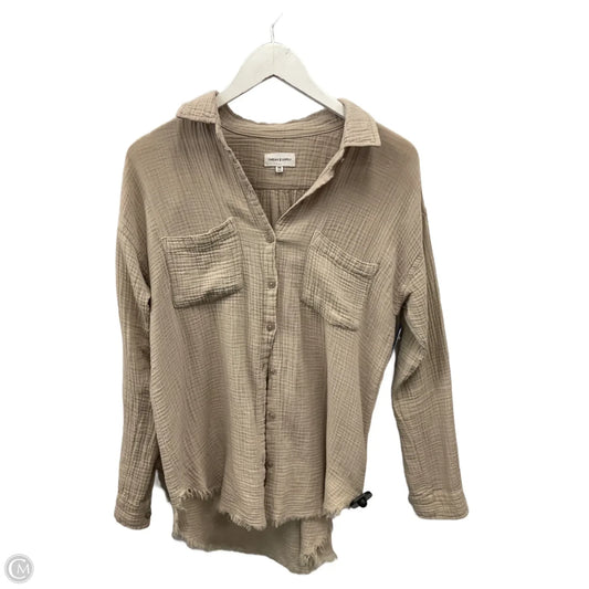 Top Long Sleeve By Thread And Supply In Beige, Size: Xs