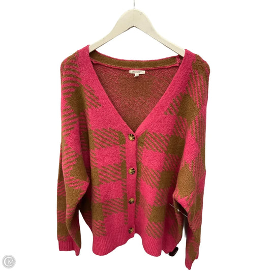 Sweater Cardigan By Maurices In Pink & Tan, Size: Xxl