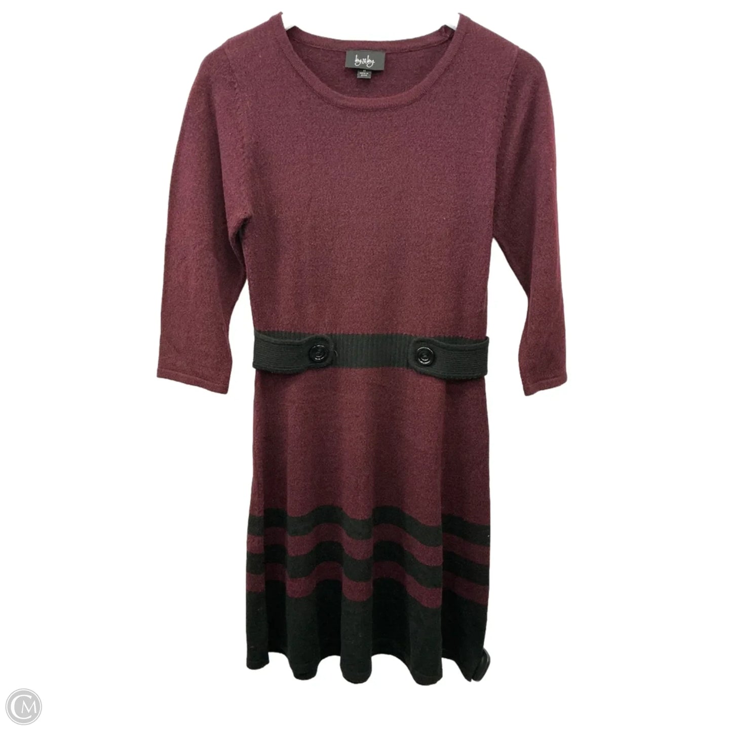 Dress Casual Short By By & By In Maroon, Size: M