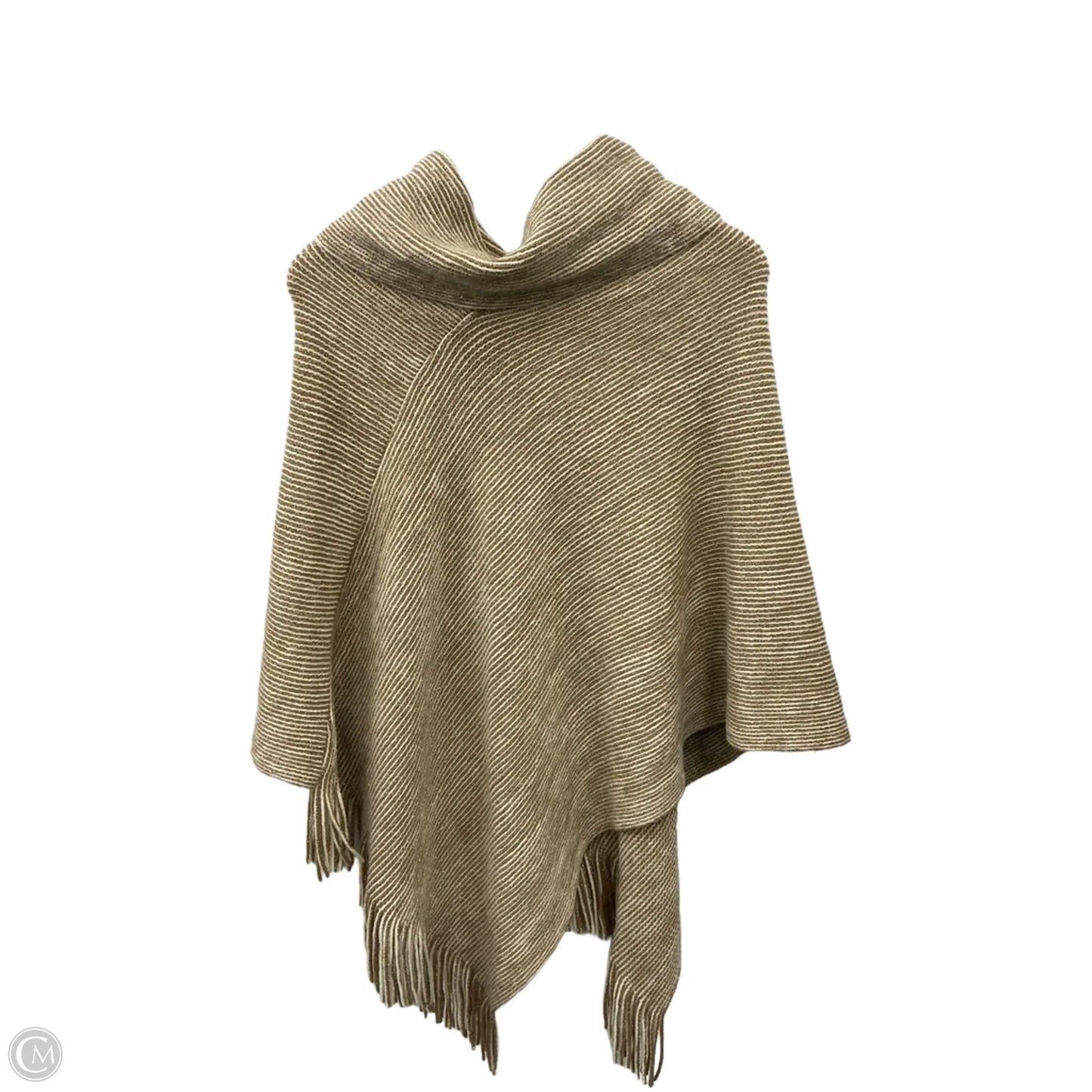 Poncho By Chicos In Cream & Tan, Size: Osfm