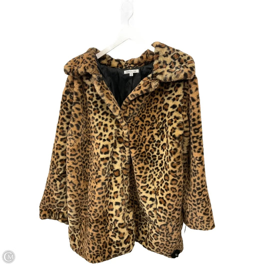 Coat Faux Fur & Sherpa By Ophelia Roe In Animal Print, Size: 2x
