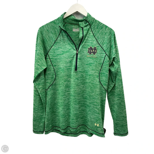Athletic Top Long Sleeve Collar By Under Armour In Green, Size: M