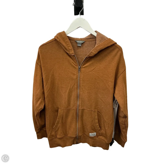 Sweatshirt Hoodie By Eddie Bauer In Brown, Size: S