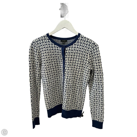Cardigan By Ann Taylor In Blue & White, Size: S
