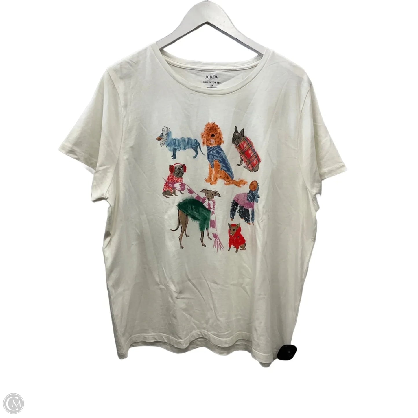 Top Short Sleeve By J. Crew In White, Size: 2x