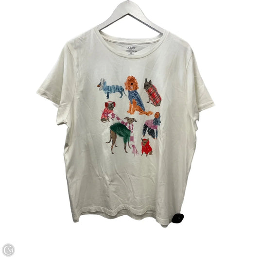 Top Short Sleeve By J. Crew In White, Size: 2x
