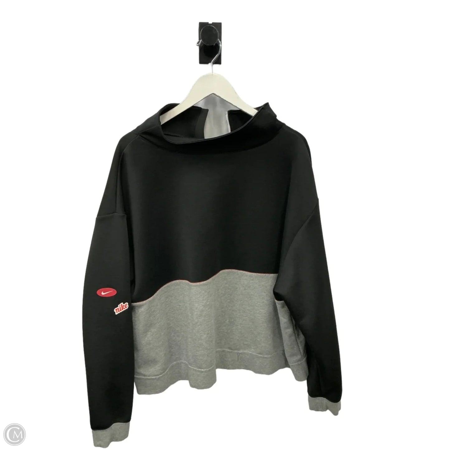 Athletic Sweatshirt Collar By Nike Apparel In Black & Grey, Size: 3x