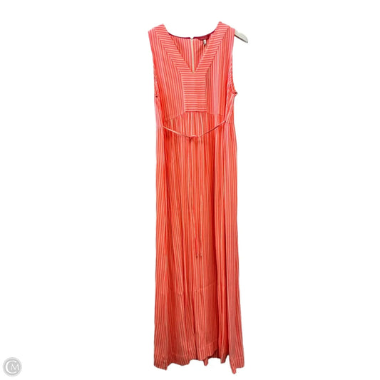 Dress Casual Maxi By Joules In Orange & White, Size: L