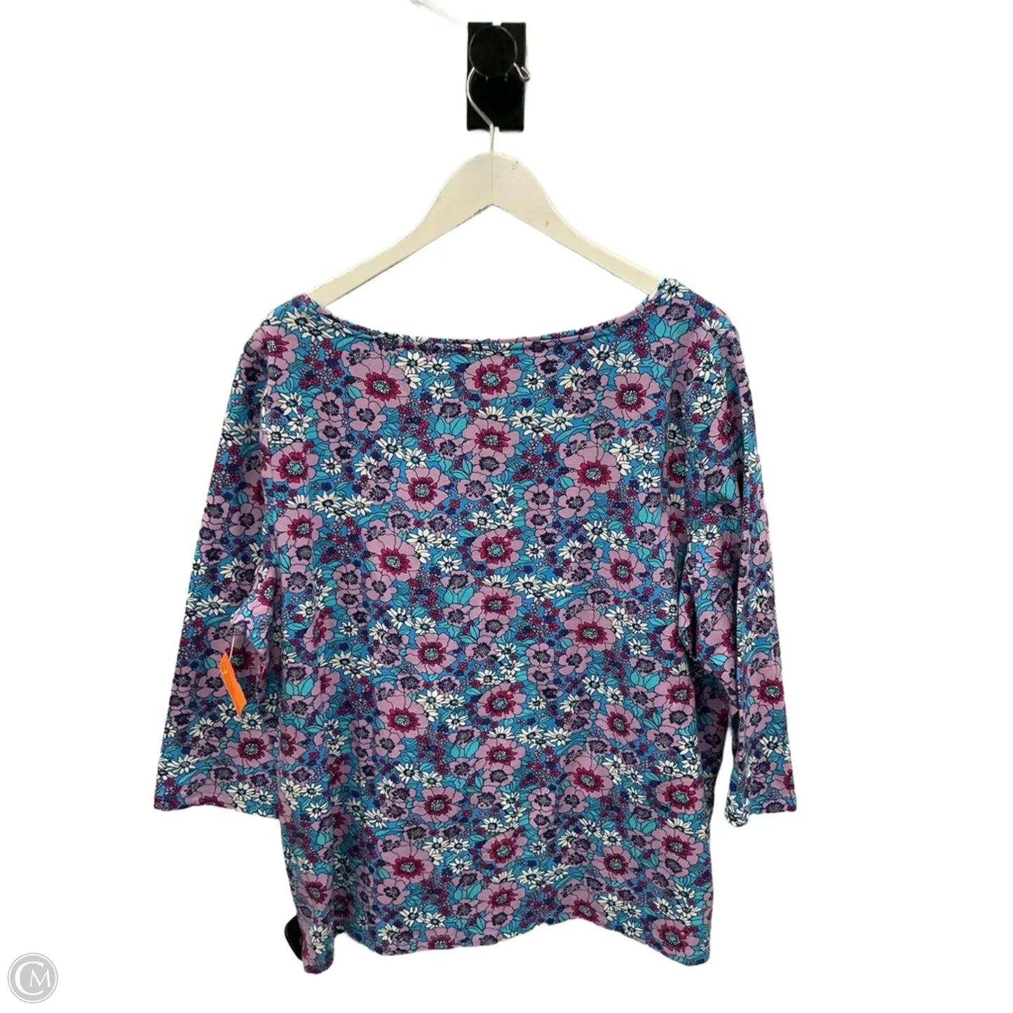 Top 3/4 Sleeve By Talbots In Floral Print, Size: 2x