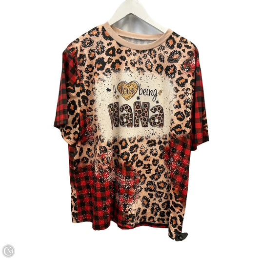 Top Short Sleeve By Cmf In Animal Print, Size: 3x