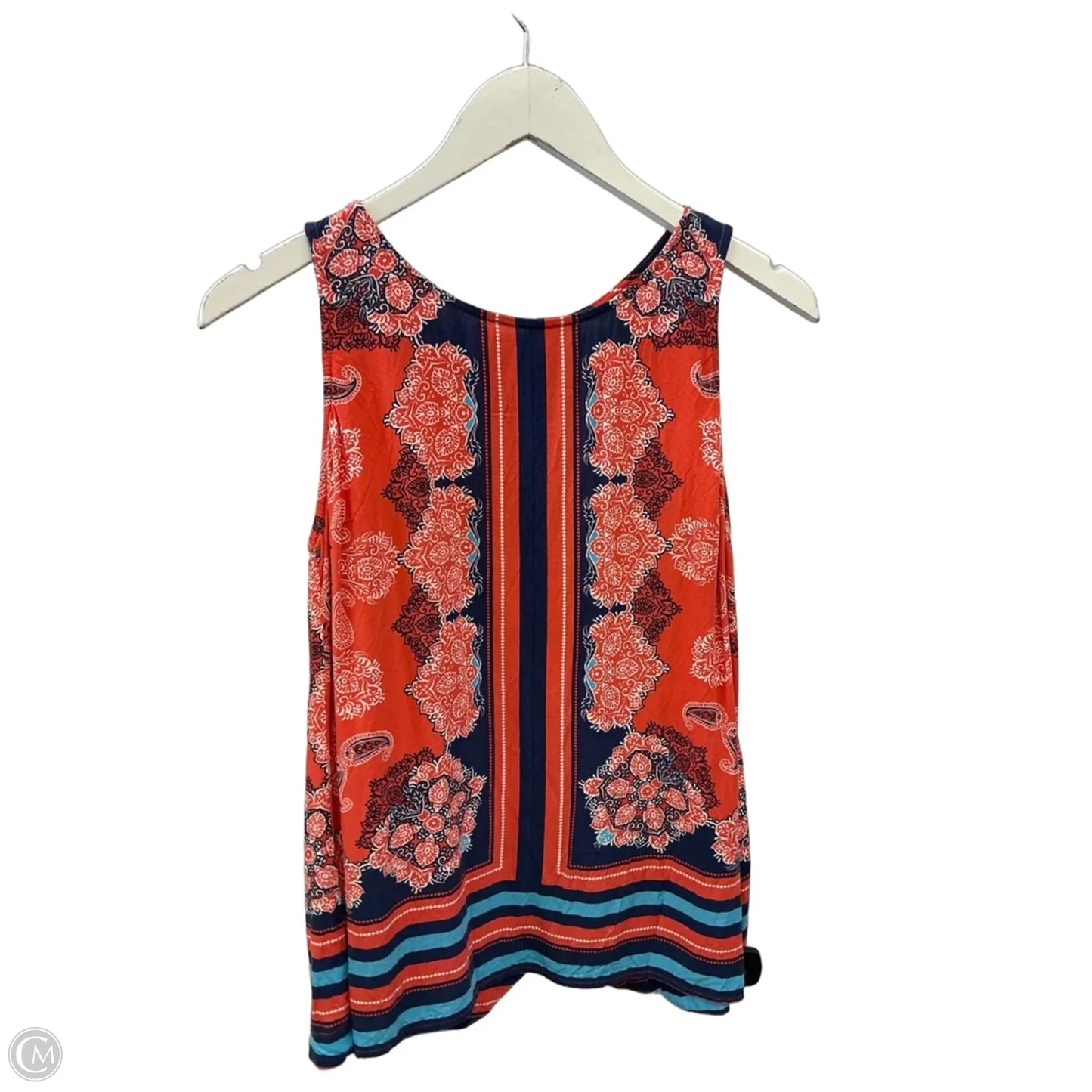 Top Sleeveless By Figuero & Flower In Blue & Red, Size: Mp