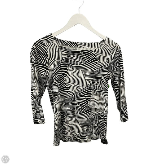 Top Short Sleeve By Chicos In Black & White, Size: S