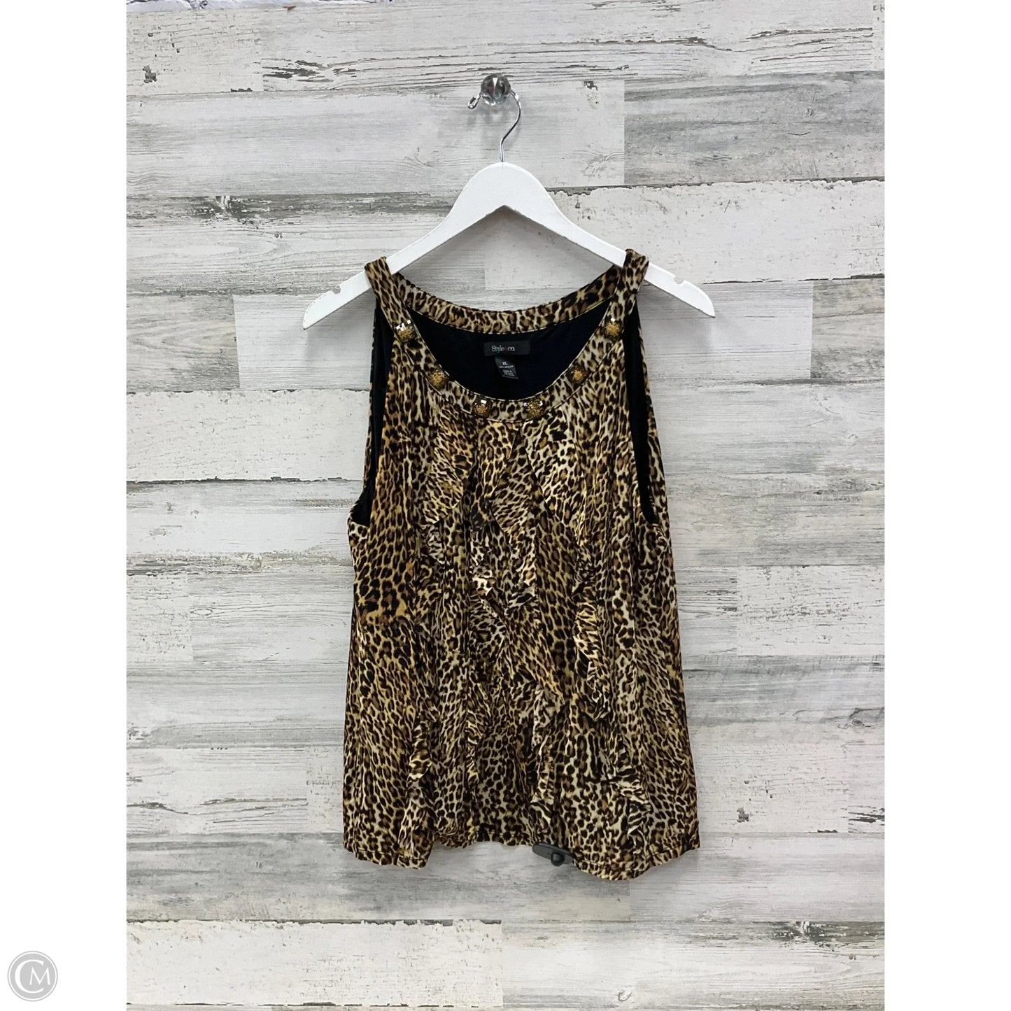 Top Sleeveless By Style And Company In Animal Print, Size: Xl