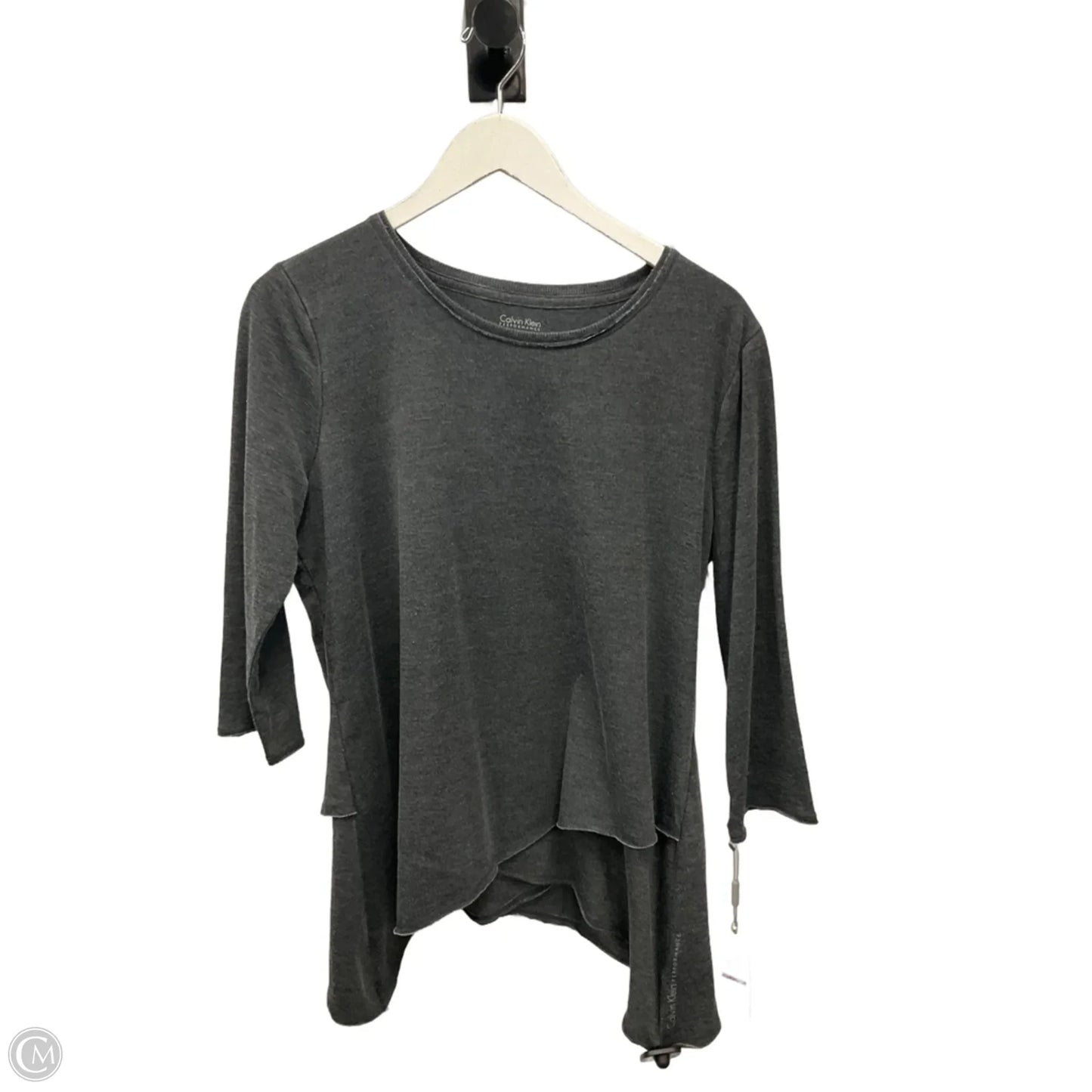 Top 3/4 Sleeve By Calvin Klein In Grey, Size: Xxl