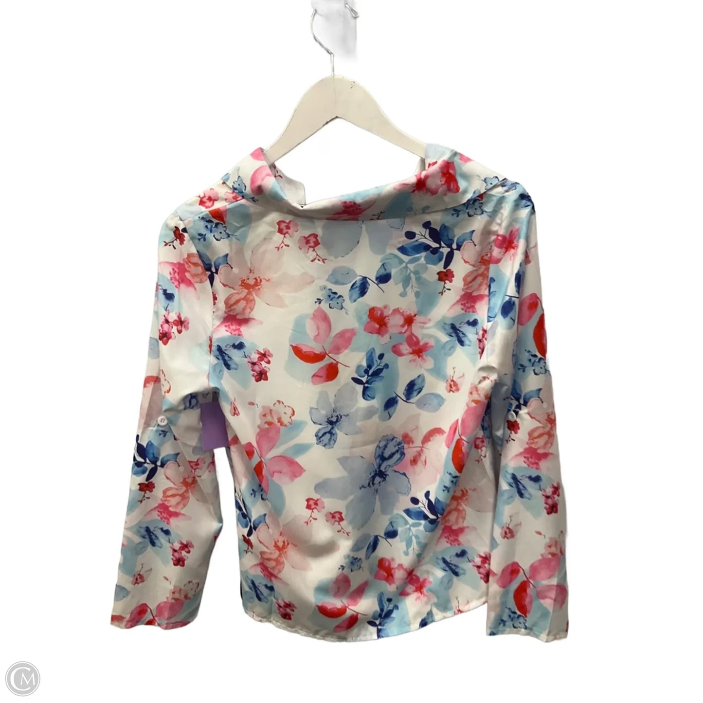 Top Long Sleeve By Shein In Floral Print, Size: M