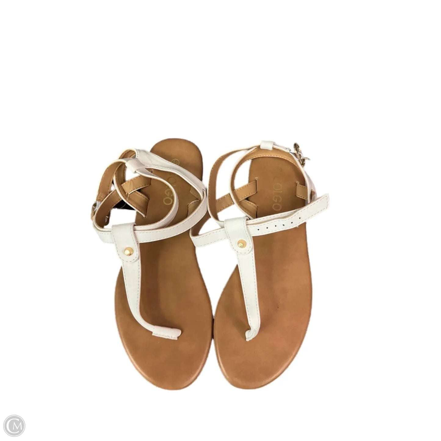 Sandals Flats By Clothes Mentor In White, Size: 6.5